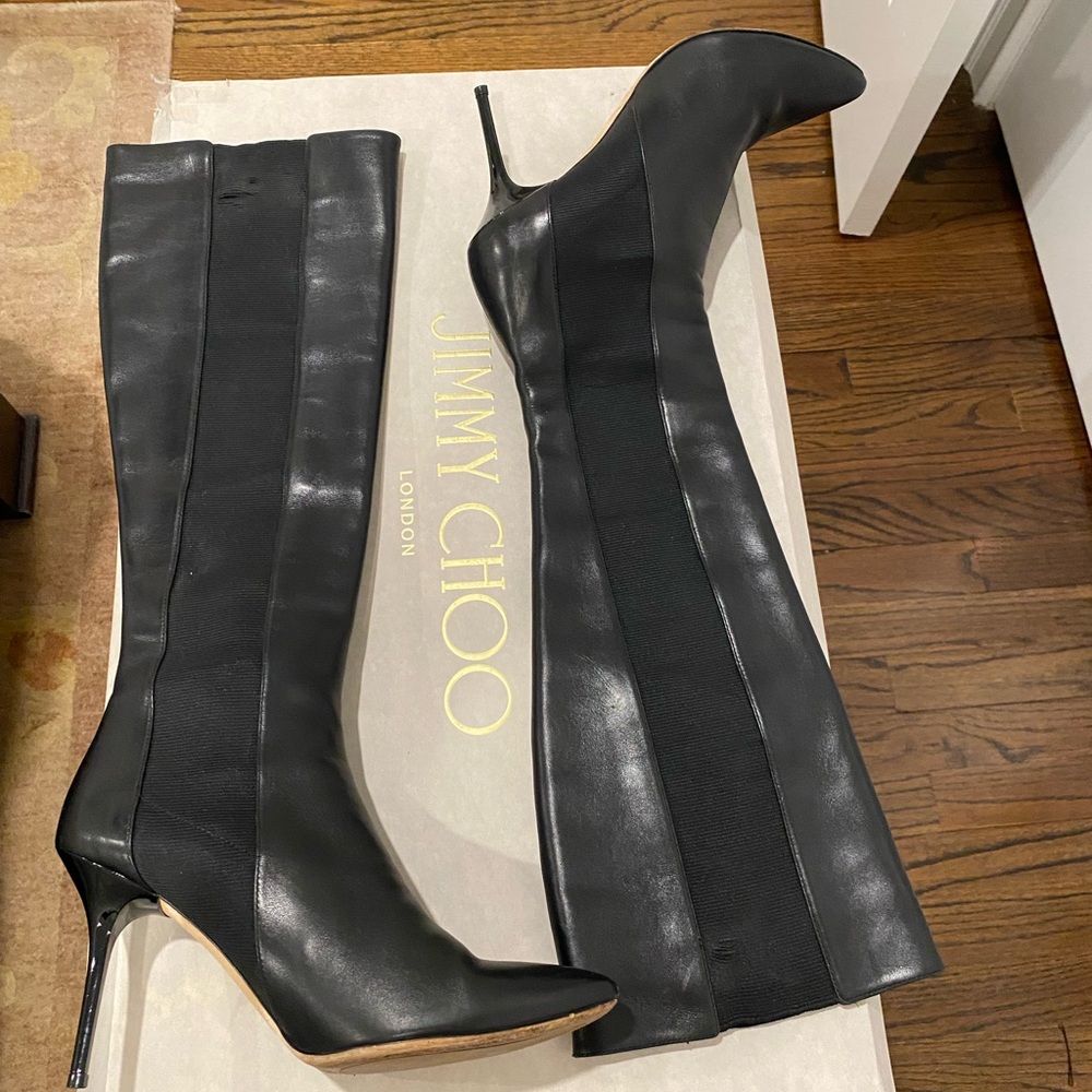 Jimmy Choo London Black Stiletto Heeled Boots